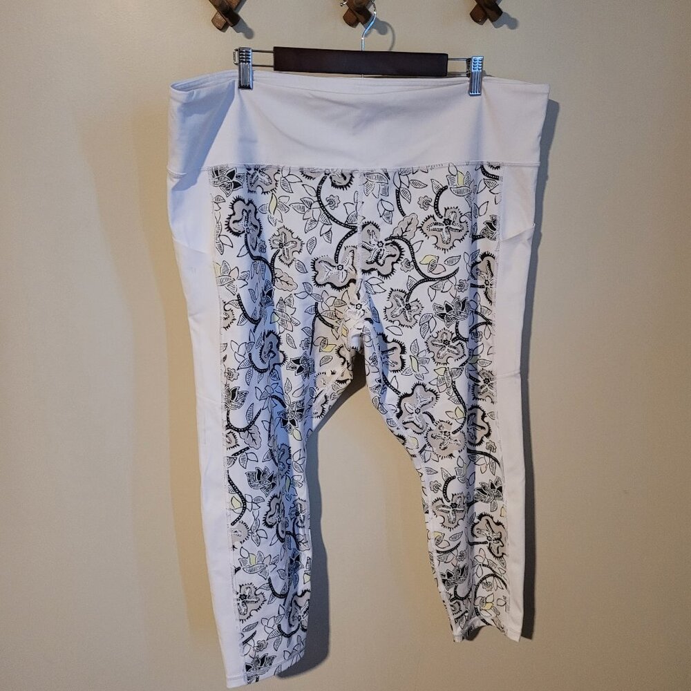 Athleta White Floral Athletic Leggings SZ 2X
